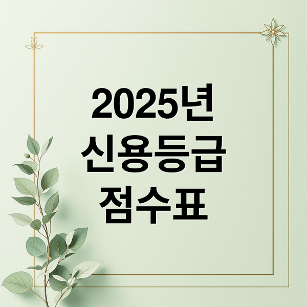 2025년
신용등급
점수표 (신용등급 점수표 조회)