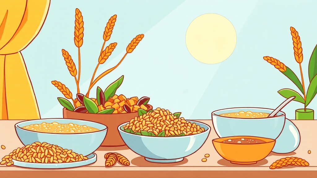 파로 곡물 맛있게 먹는 방법 (cartoon 스타일)