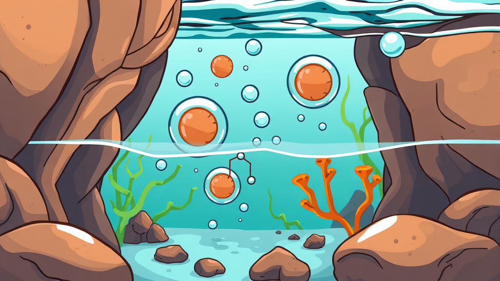 염소 소독 부산물 생성 원리와 종류 (cartoon 스타일)