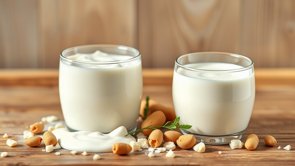 유산균의 힘: 장 건강을 위한 요거트 고르는 법 (realistic 스타일)