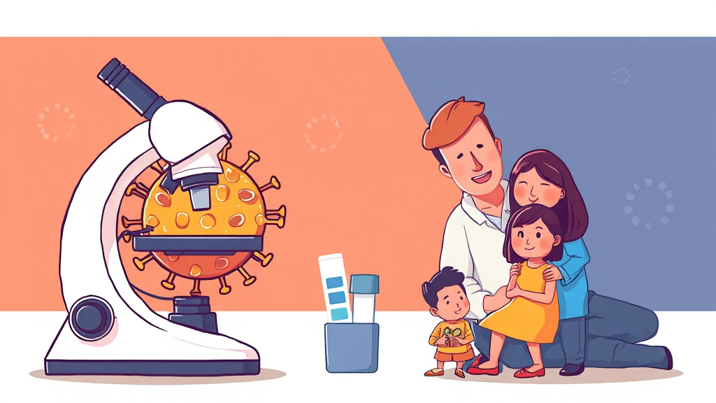 독감 진단 및 검사 방법 (cartoon 스타일)