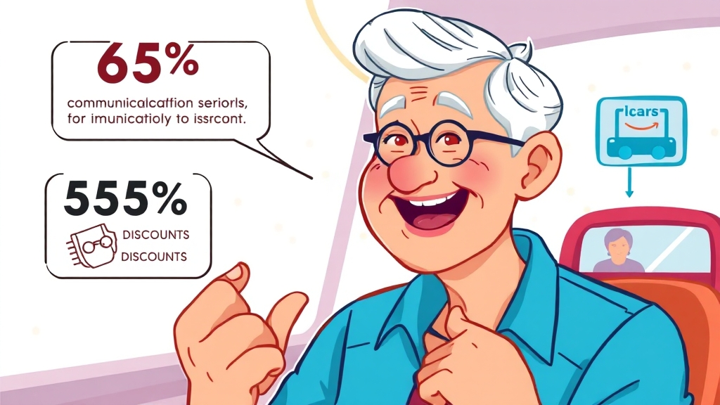 65세 이상 통신비 및 복지 혜택 (cartoon 스타일)