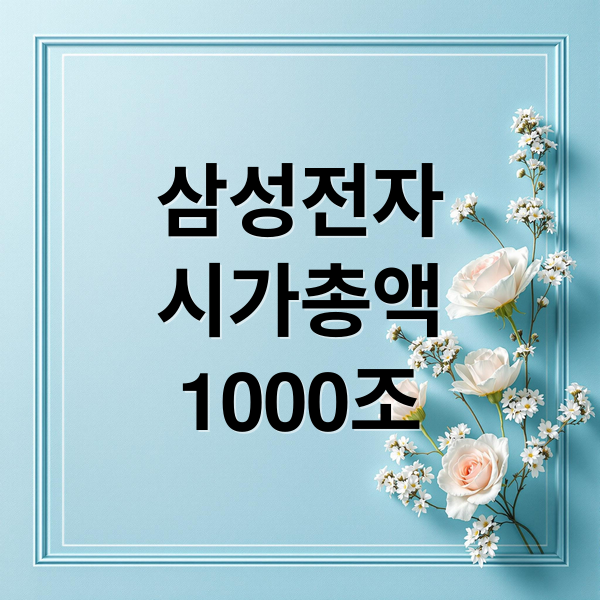 삼성전자
시가총액
1000조 (삼성전자 시가총액 1000조)