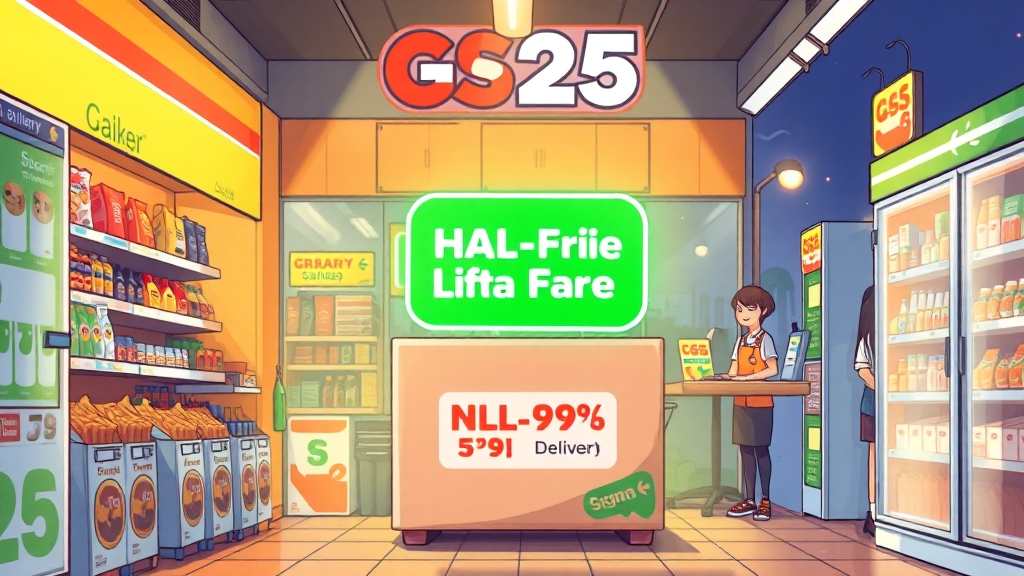 GS25 반값 택배 상세 정보 (cartoon 스타일)