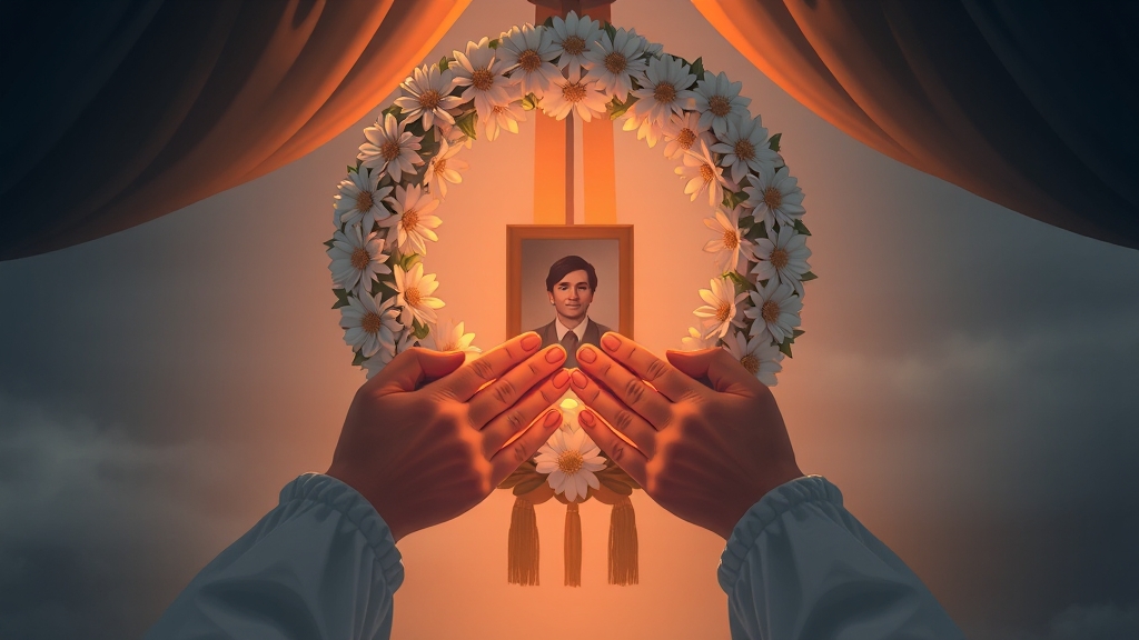 근조화환, 추모와 위로의 마음 (illustration 스타일)