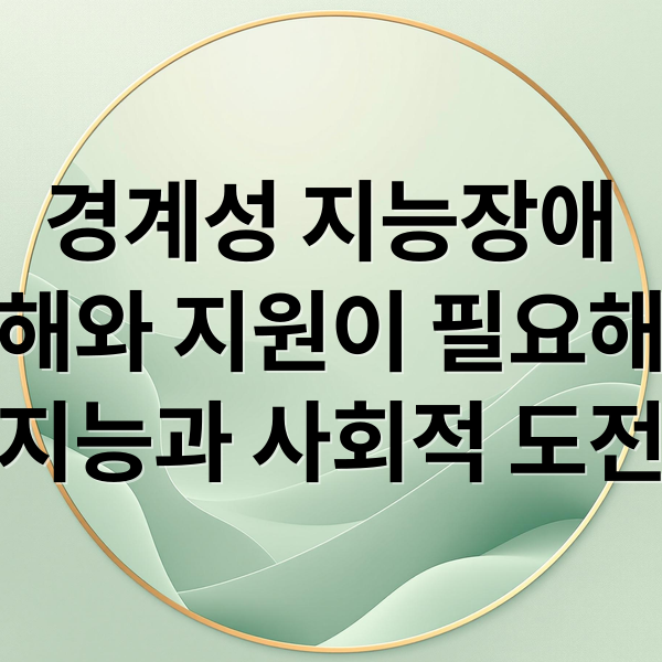경계성 지능장애
이해와 지원이 필요해요
지능과 사회적 도전 (경계성 지능장애)