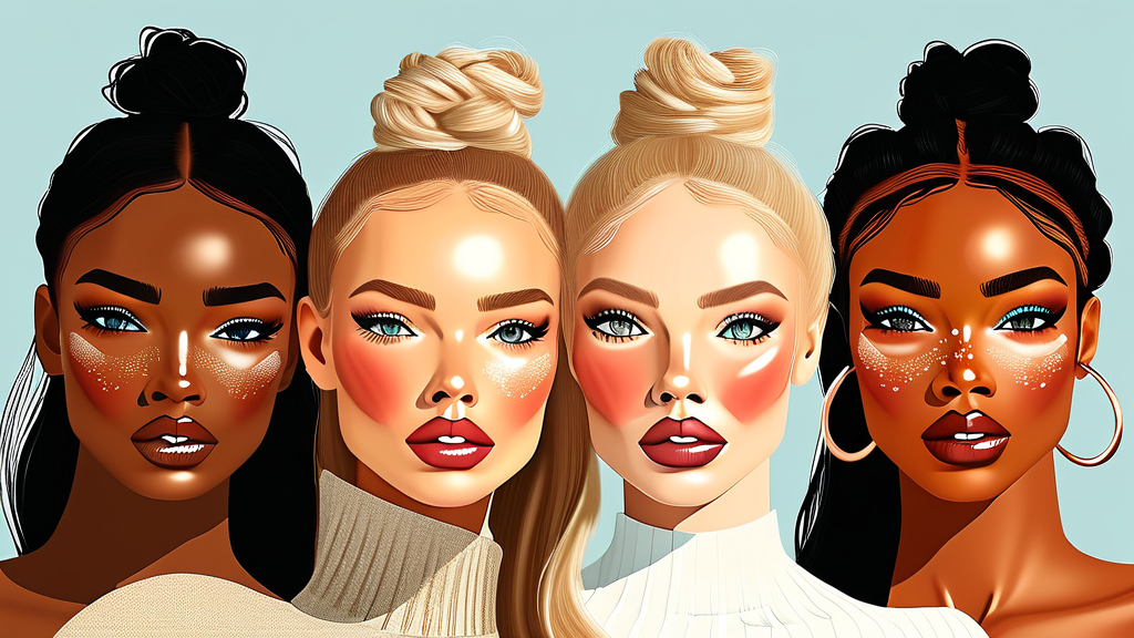 나에게 맞는 화장품 찾기: 피부 타입별 추천 (illustration 스타일)