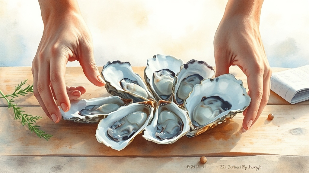 신선한 굴, 이렇게 고르세요! (watercolor 스타일)