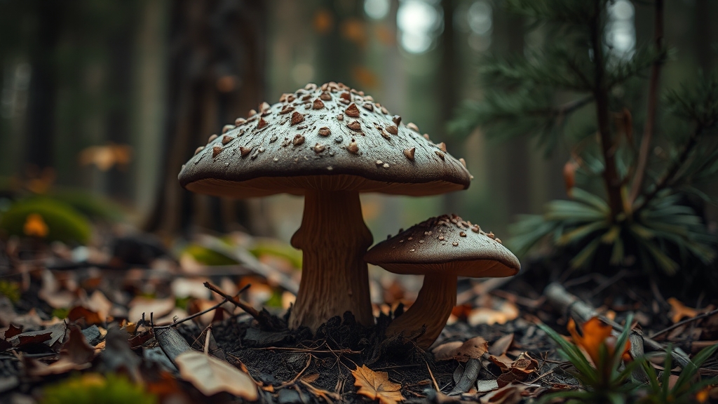 능이버섯, 무엇일까요? (realistic 스타일)