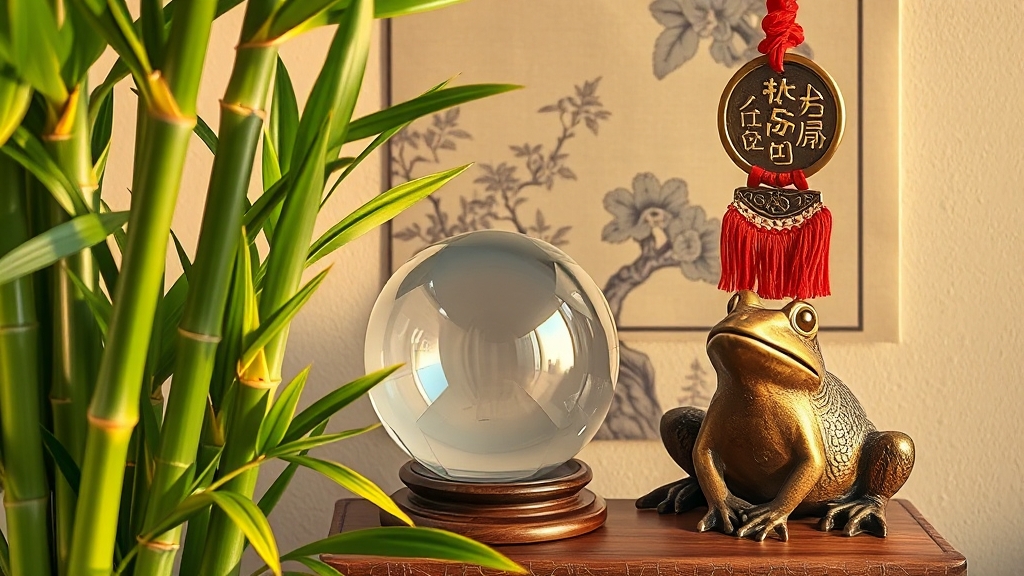 재물운 상승시키는 풍수 소품 (realistic 스타일) (재시도)