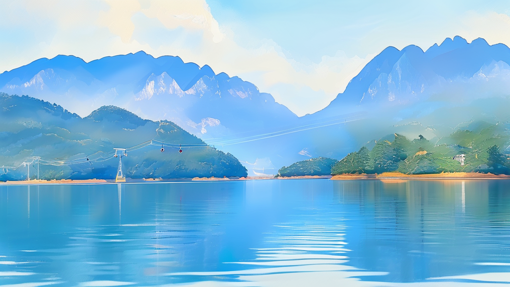 청풍호 케이블카 vs 제천 모노레일: 무엇을 선택할까? (watercolor 스타일)