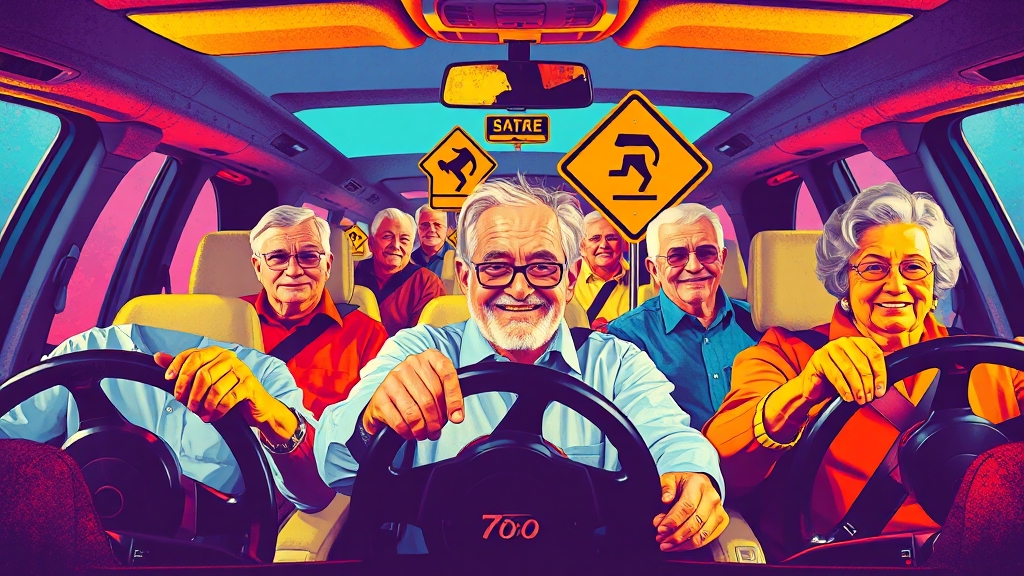 고령 운전자, 특별한 검사가 필요해요! (popart 스타일)