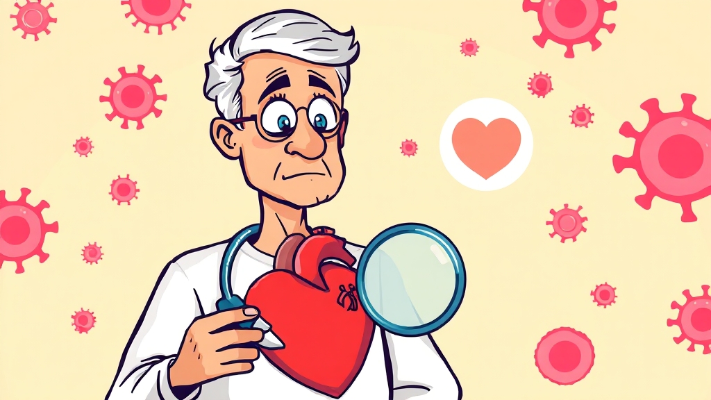 중장년층 건강검진: 암과 심혈관 질환 주의! (cartoon 스타일)