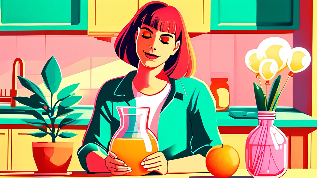 맛있고 건강하게! 도라지배즙 섭취 방법 (cartoon 스타일)