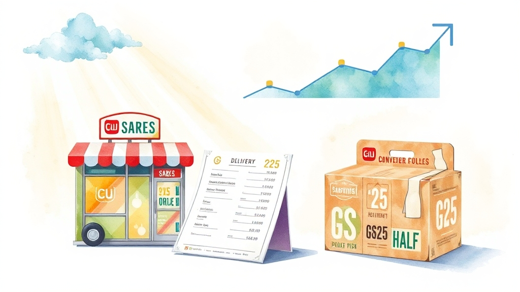 CU vs GS25 반값택배: 꼼꼼 비교 분석 (watercolor 스타일)