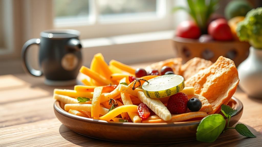 건강한 아침 식단으로 하루를 활기차게 시작해요 (realistic 스타일)