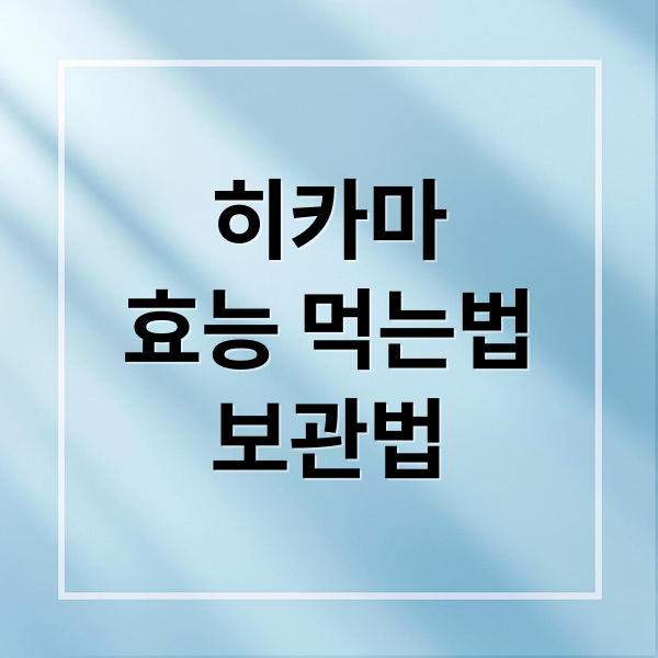 히카마
효능 먹는법
보관법 (히카마 효능 부작용 먹는법)