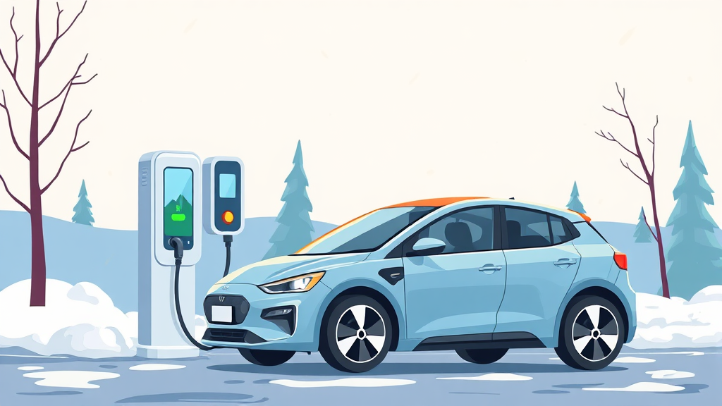 겨울철 충전 전략: 급속 충전 및 예열 기능 (cartoon 스타일)