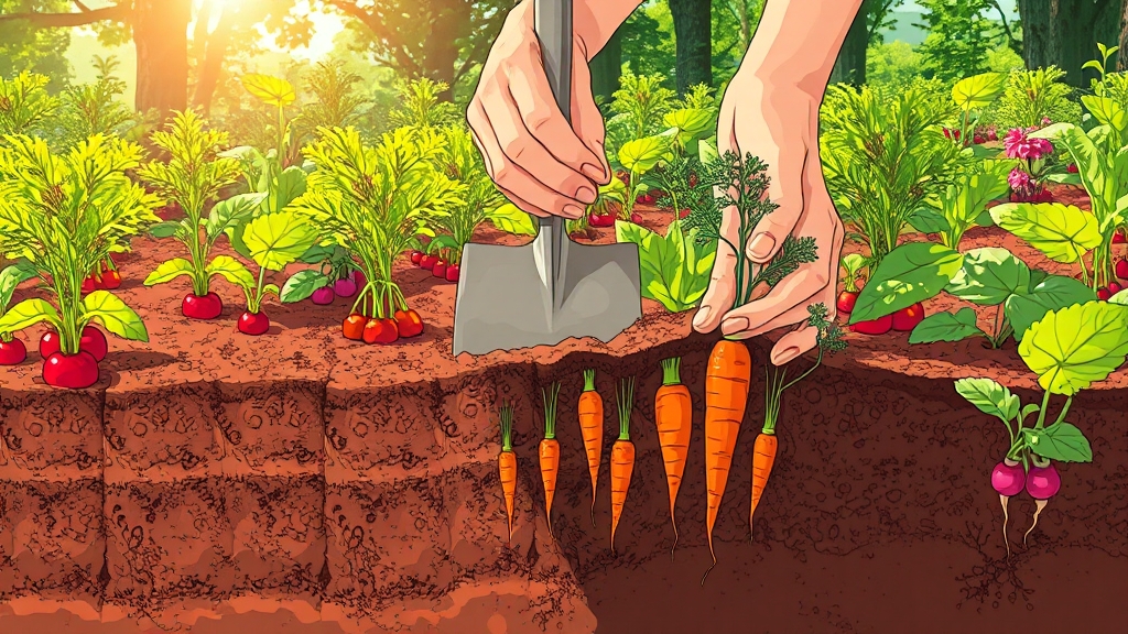 흙 준비 및 씨앗 심기 (illustration 스타일)