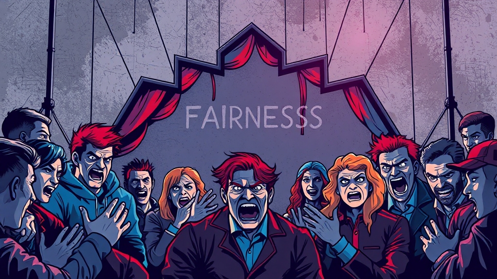 공정성 논란과 시청자 반응 (illustration 스타일)