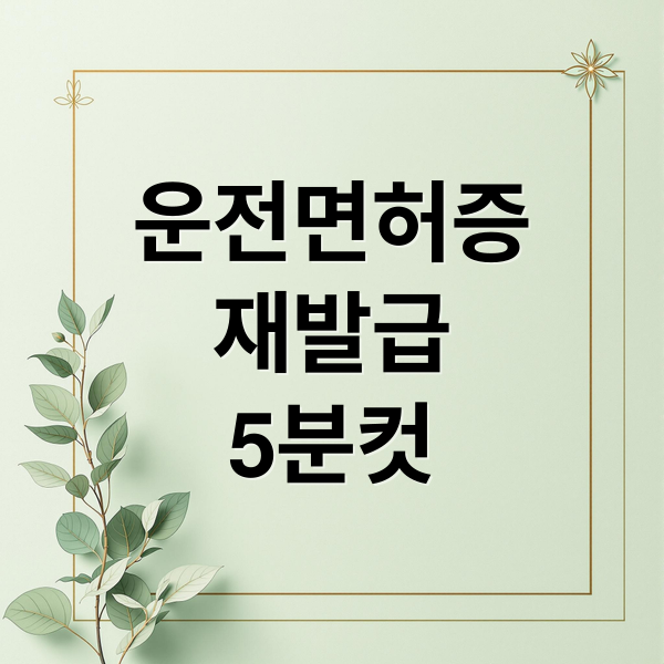 운전면허증
재발급
5분컷 (운전면허증 재발급)
