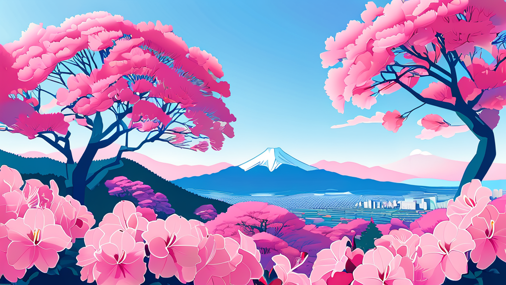 2026년 축제 일정 및 진달래 개화 시기 예측 (cartoon 스타일)