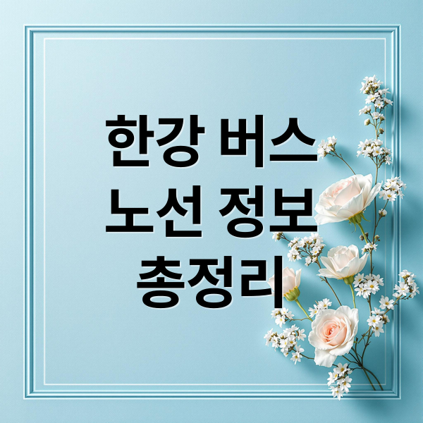 한강 버스
노선 정보
총정리 (한강버스)