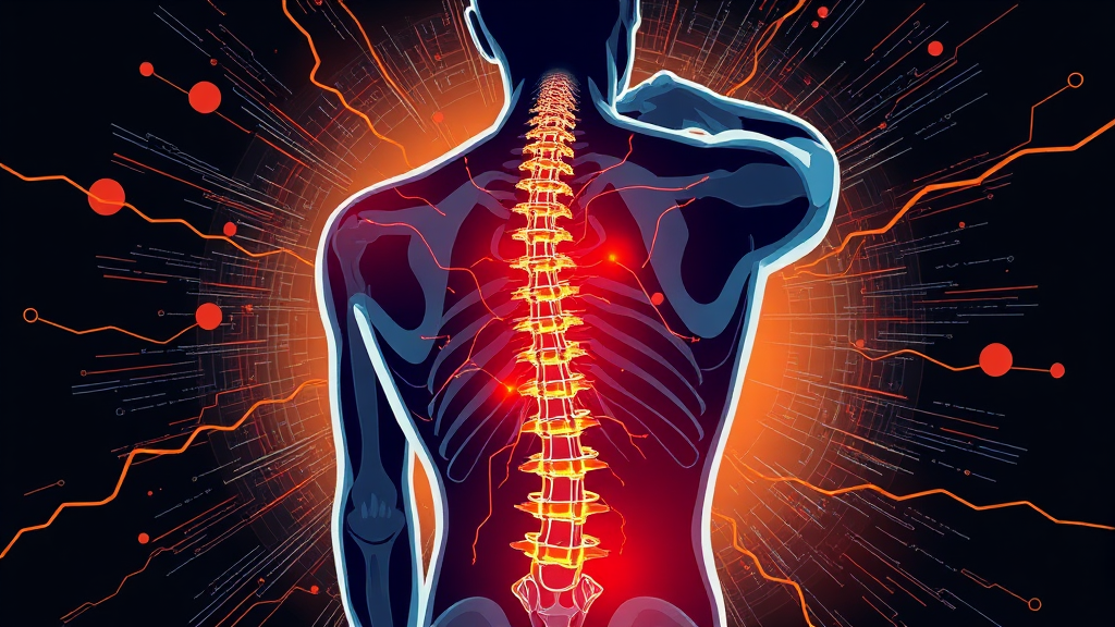 허리 통증, 왜 생길까? 원인 파헤치기 (illustration 스타일)