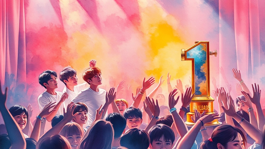 음악적 성과와 월드투어 (watercolor 스타일)