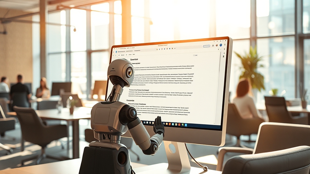 클로드 AI, 이메일 작성 시간 절약 및 효율 증대 (realistic 스타일)