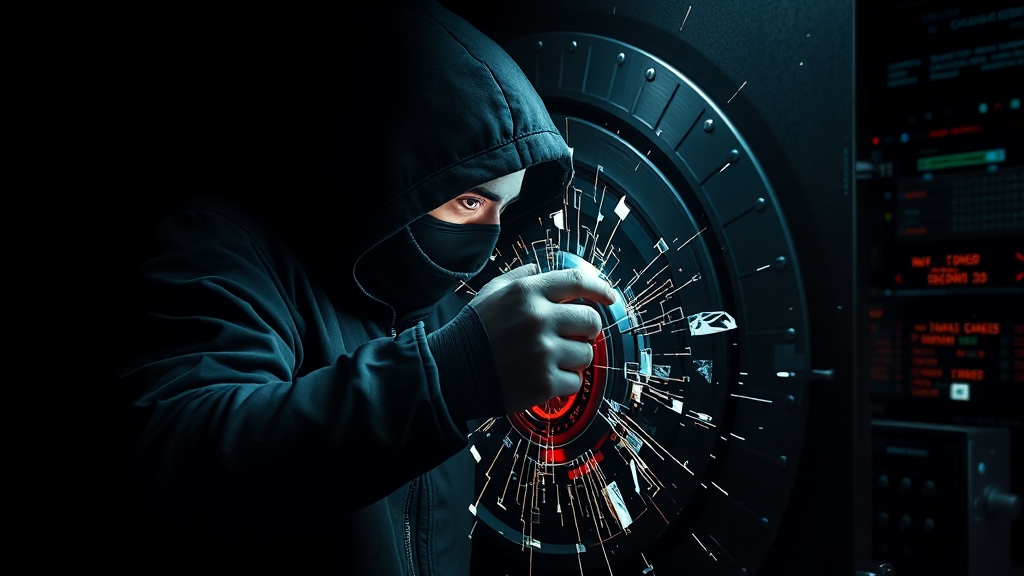 사이버 공격 위협: 금융 및 공공기관 (realistic 스타일)