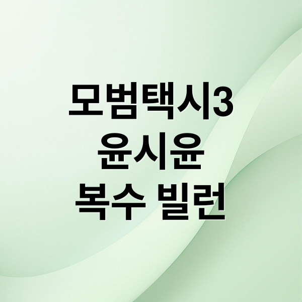 모범택시3
윤시윤
복수 빌런 (모범택시3 윤시윤 방영)