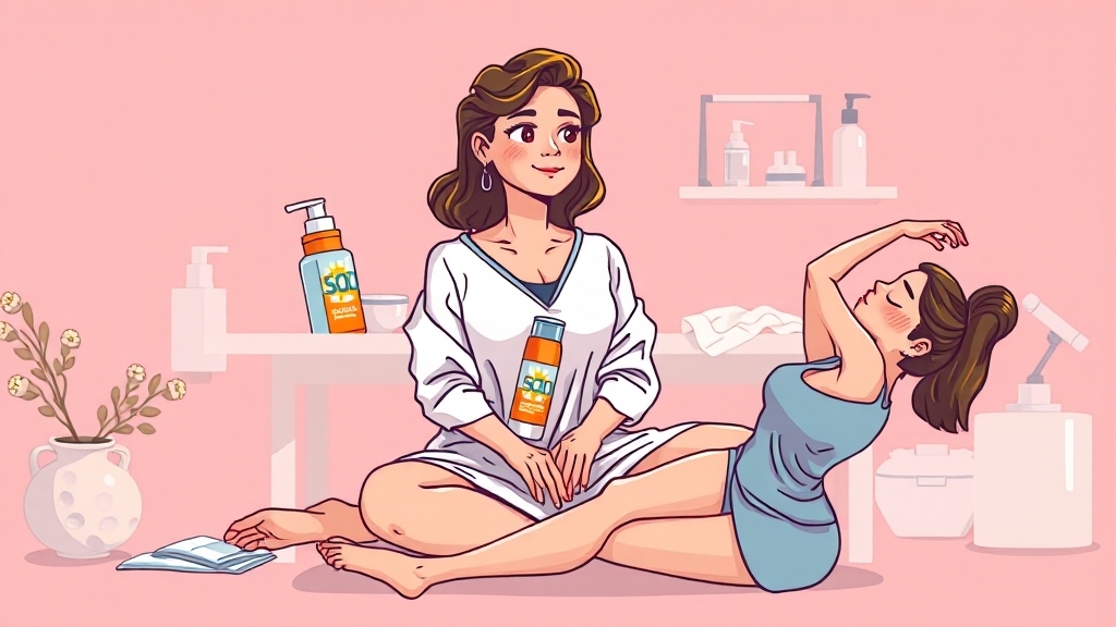 피부 관리 & 통증 완화 꿀팁 (cartoon 스타일)