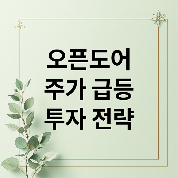 오픈도어
주가 급등
투자 전략 (오픈도어 주가 급등 원인)
