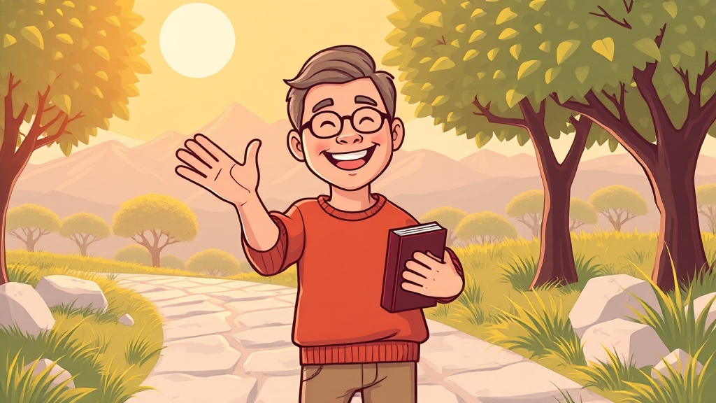 행복한 중년을 위한 자기 관리 (cartoon 스타일)