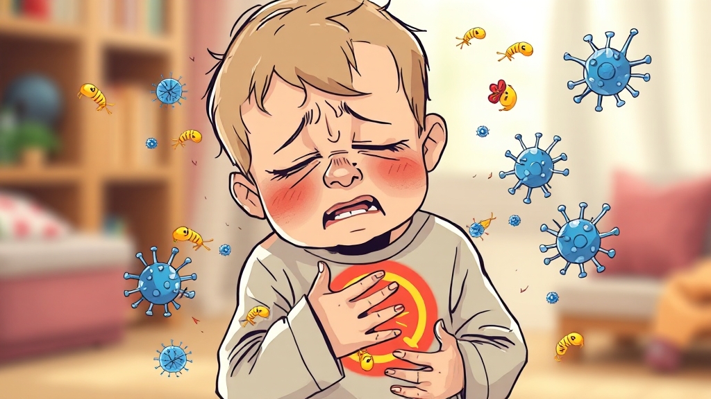 장염 원인과 증상 (illustration 스타일)