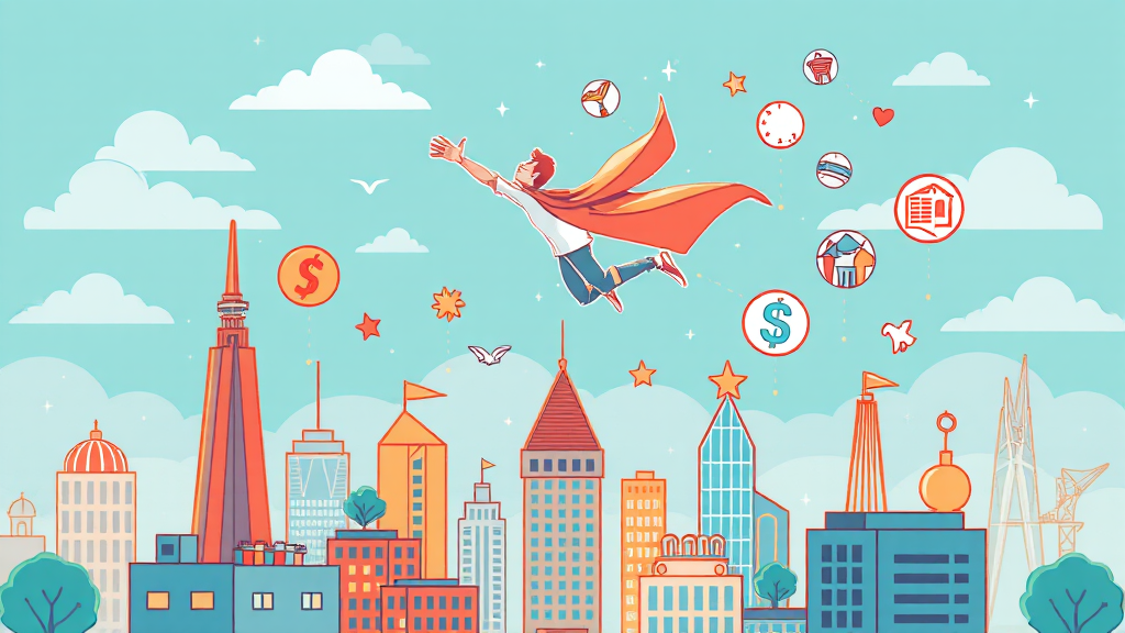 지원 내용 한눈에 보기 (주거, 금융, 교육, 취업) (illustration 스타일)