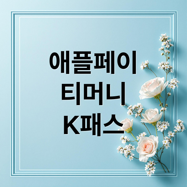 애플페이
티머니
K패스 (애플페이 티머니 교통카드)