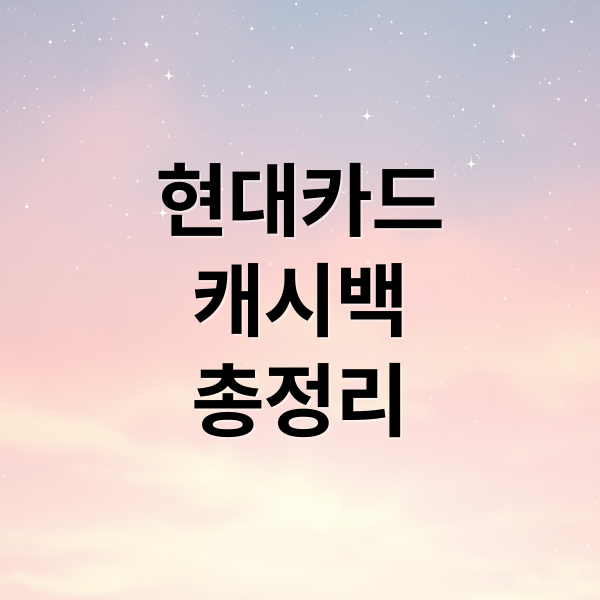현대카드
캐시백
총정리 (현대카드 체크카드 캐시백)