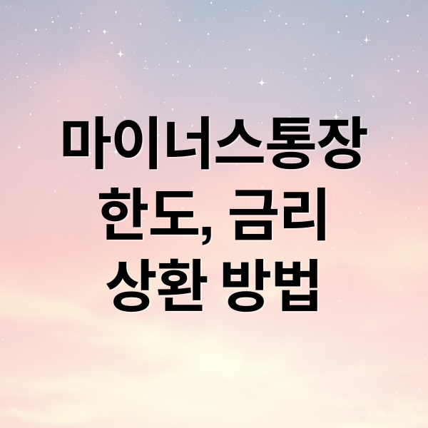 마이너스통장
한도, 금리
상환 방법 (마이너스통장 금리 한도 이자 계산)