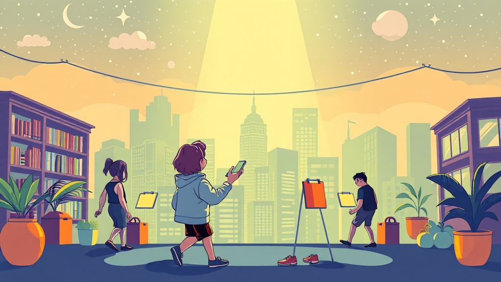 영포티 미래 전망 (cartoon 스타일)