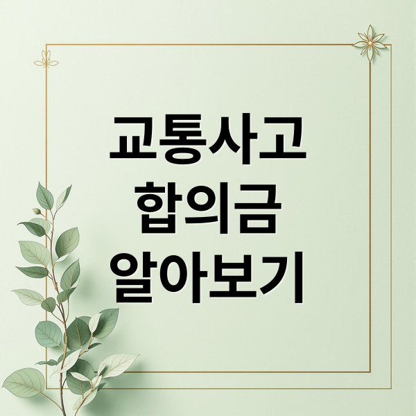 교통사고
합의금
알아보기 (교통사고 합의금)