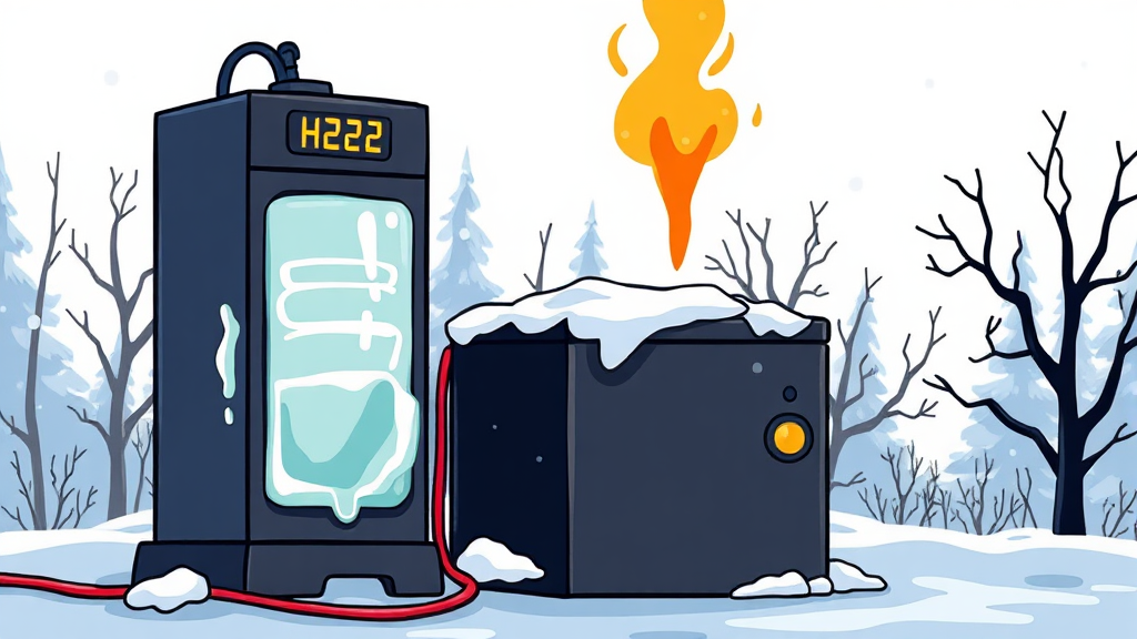 겨울철 배터리 방전 원인 (cartoon 스타일)