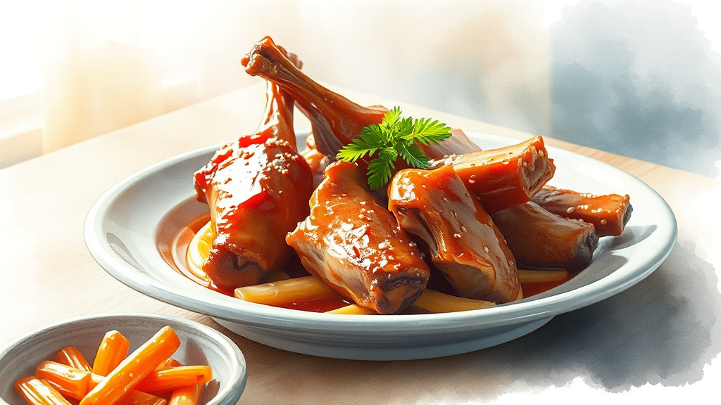 방문객 후기 및 추천 메뉴 (watercolor 스타일)