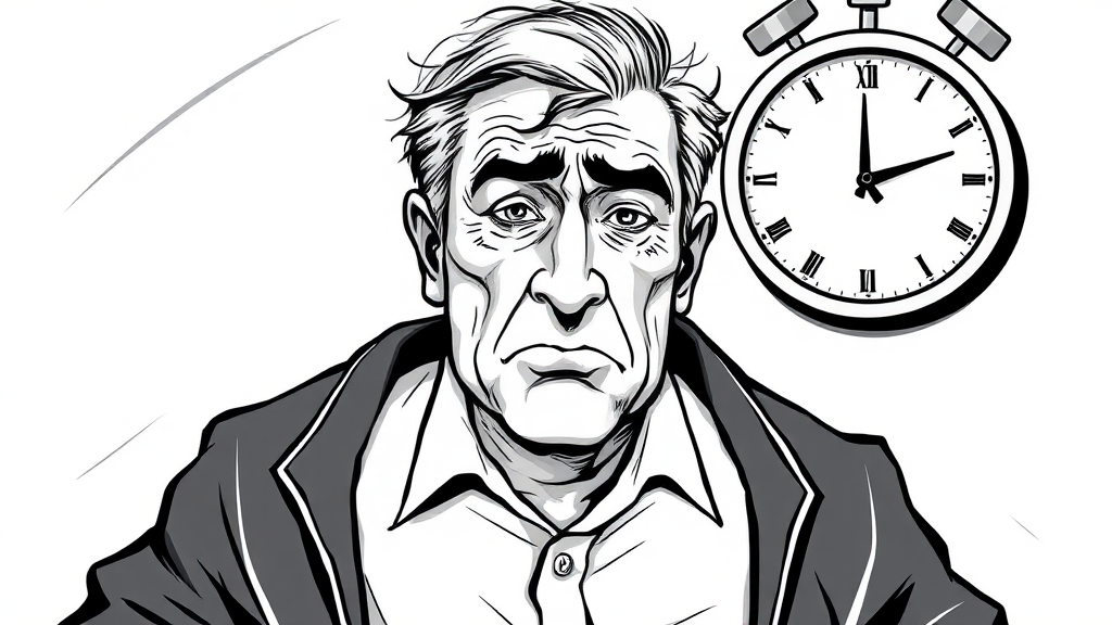 남성 갱년기 원인과 시기 (illustration 스타일)