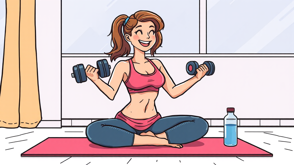 홈트 준비물, 뭐가 필요할까? (cartoon 스타일)