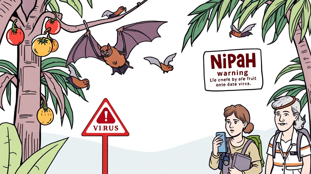 니파 바이러스 발생 현황 (illustration 스타일)