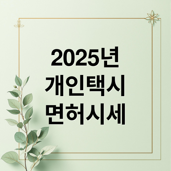 2025년
개인택시
면허시세 (개인택시 시세)