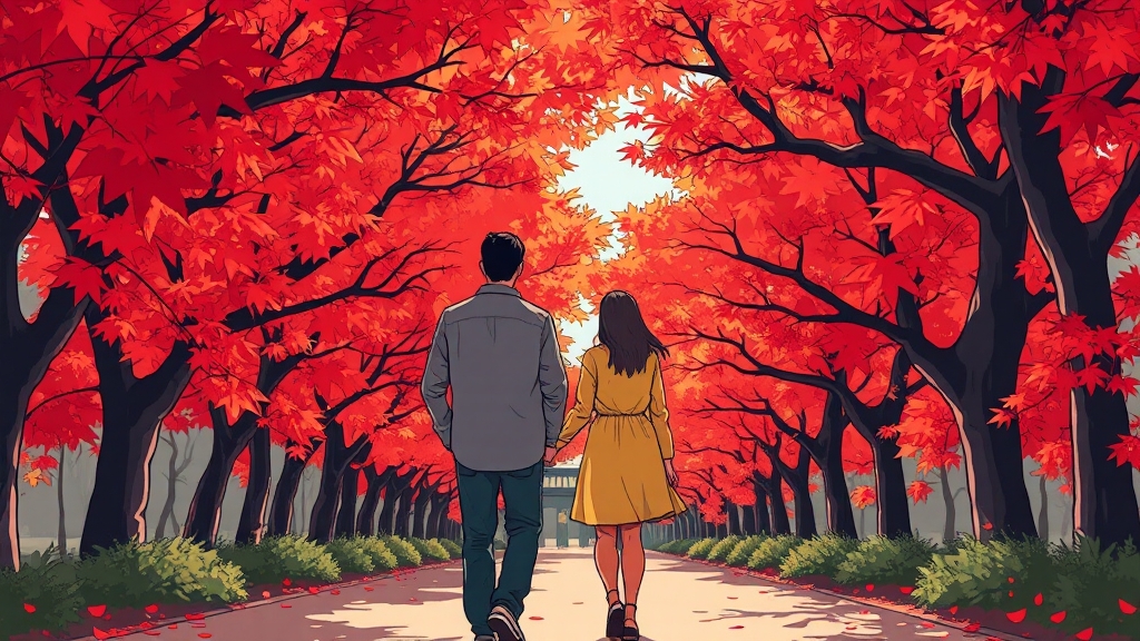 전국 단풍 명소 및 절정 시기 (cartoon 스타일)