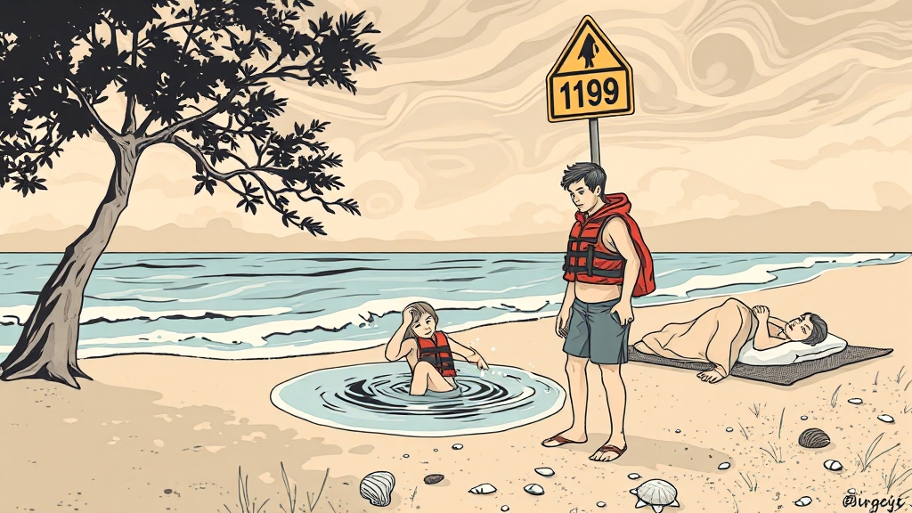 휴가 중 응급 상황 대처법 (illustration 스타일)